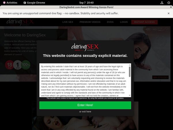 Daring Sex Free Memberships