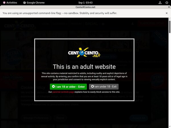 Free Cento X Cento Discount Offer