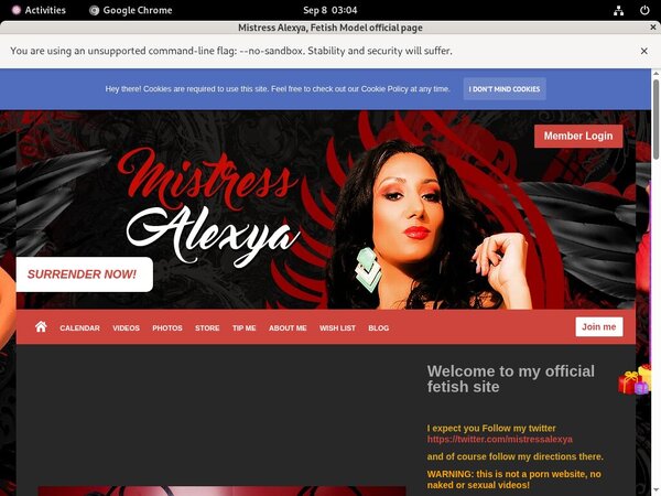 Mistress Alexya Password Details