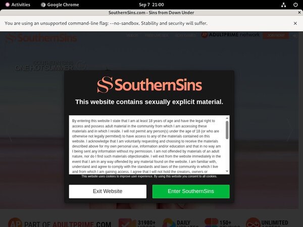 Sins Southern Login Codes